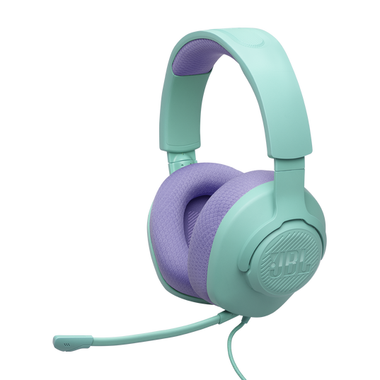 JBL Quantum 100M2 - Cyan - Wired over-ear gaming headset with detachable mic and mute option - Detailshot 3